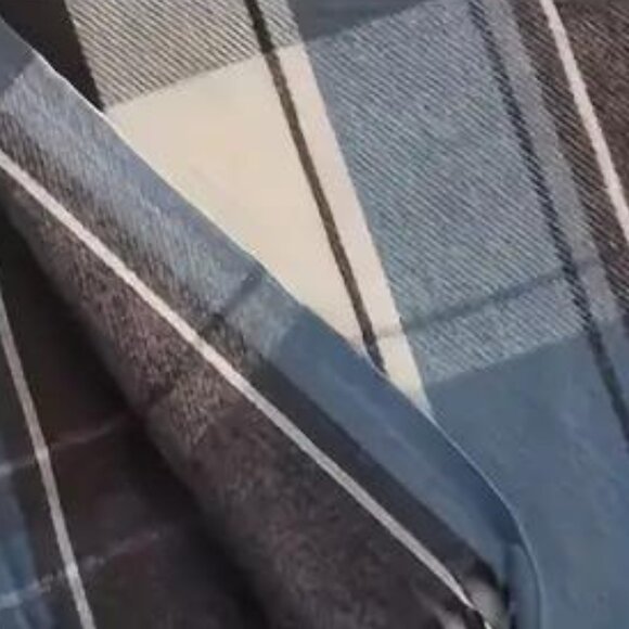 BLUE PLAID SCARF - Picture 4 of 4